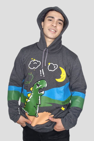 Sudadero Gris Oscuro Green Dino